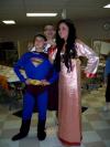 Cleopatra and Superman with some strange human in the background